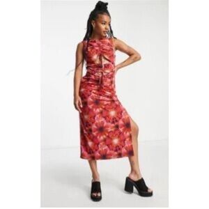 NWOT Topshop Midi cut out dress